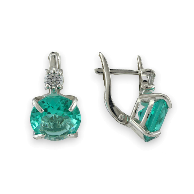 Серьги с турмалином и бриллианитами