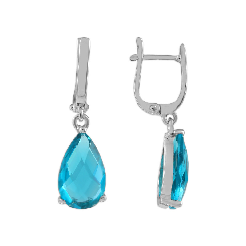 Серебряные серьги с аквамарином