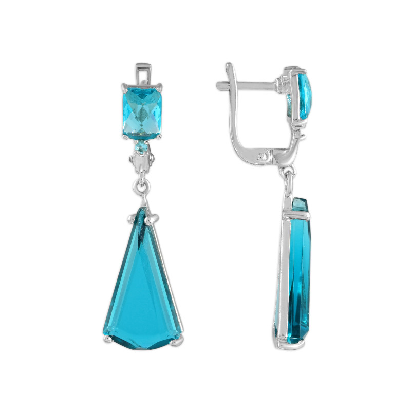 Серьги из серебра с аквамаринами