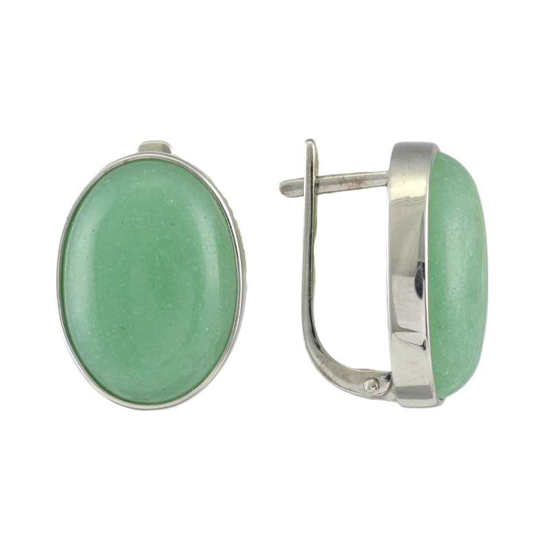 Серебряные серьги с нефритом