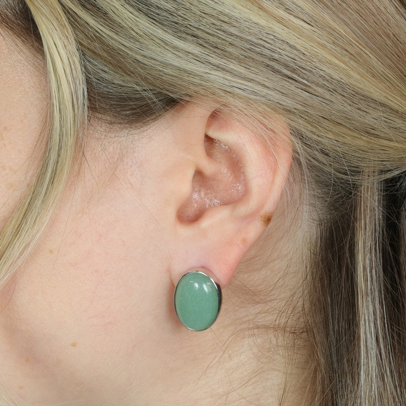 Серебряные серьги с нефритом