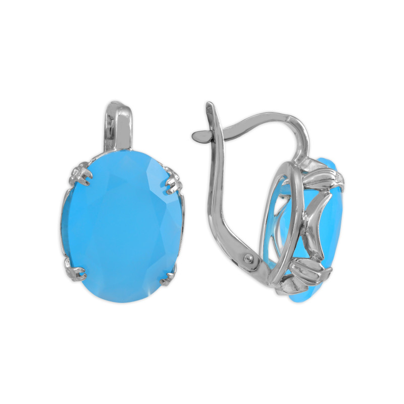 Серьги серебряные с халцедоном Баканом