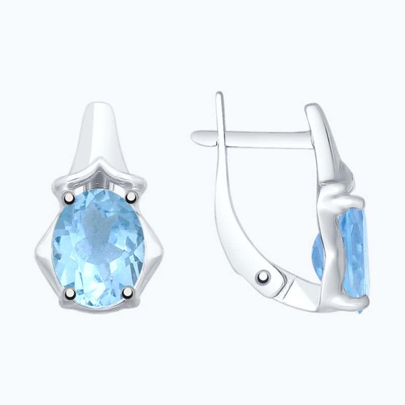 Серебряные серьги с топазом