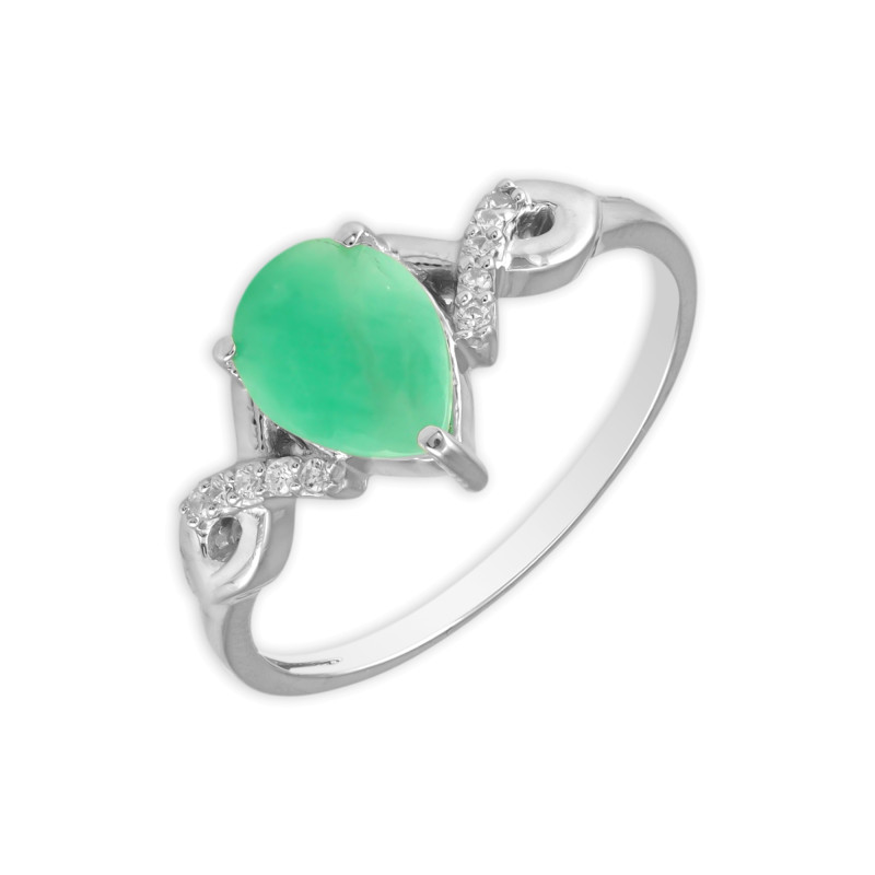 Кольцо серебряное с изумрудом 
