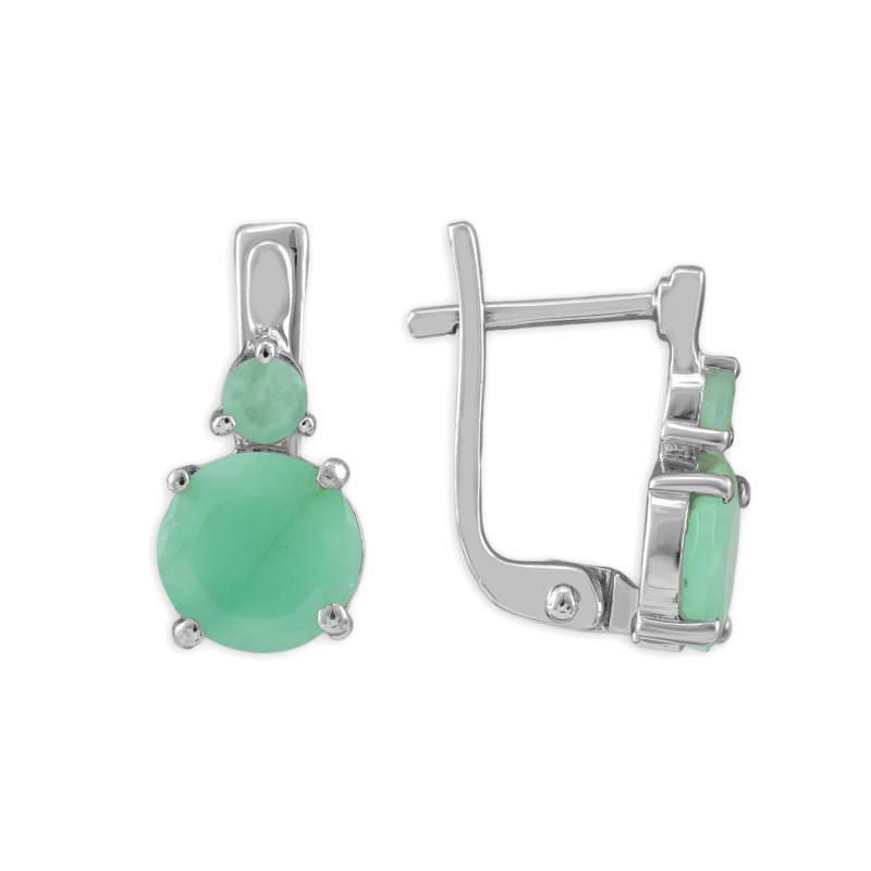 Серьги серебряные с изумрудами