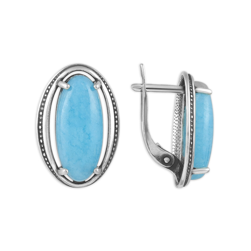 Серьги серебряные с аквамаринами