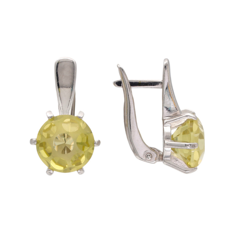 Серьги из серебра с кварцем