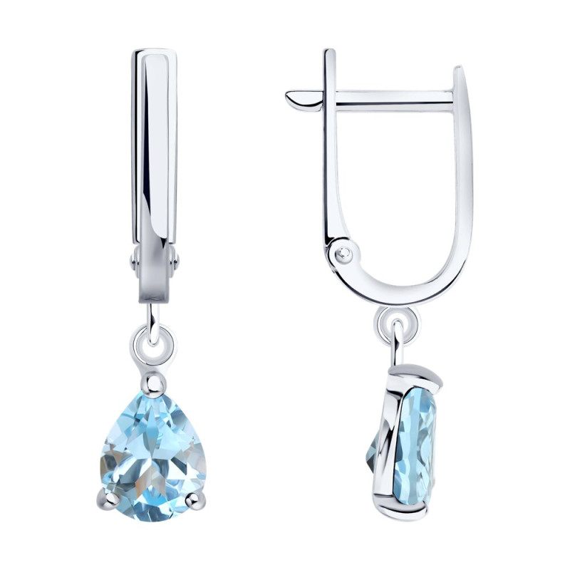 Серебряные серьги с топазом 