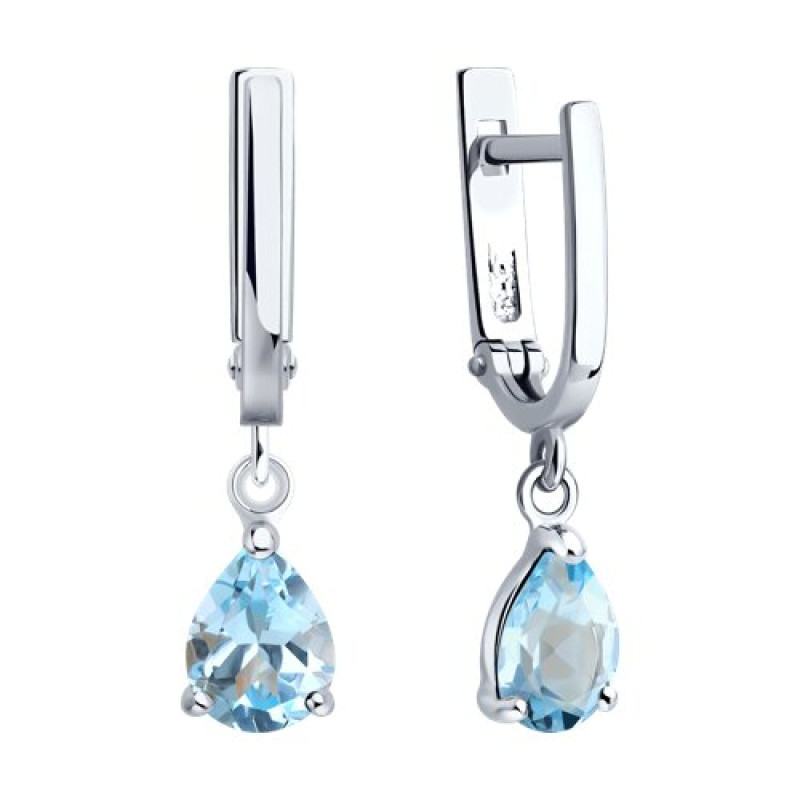 Серебряные серьги с топазом 