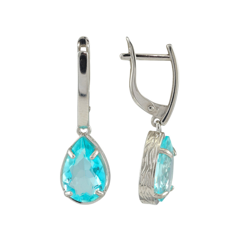 Серебряные серьги с горным хрусталём