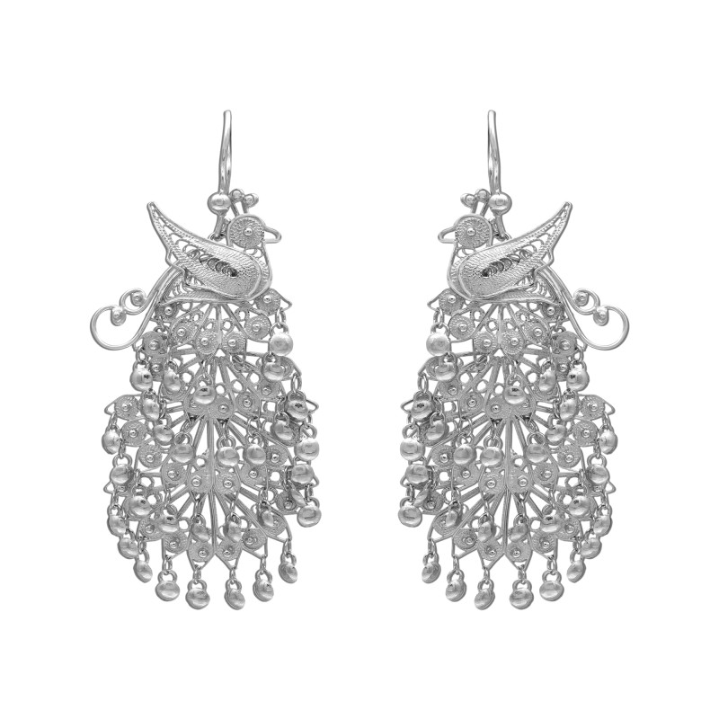 Серебряные серьги "Птица"