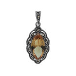 Подвеска с выращенным султанитом и марказитами