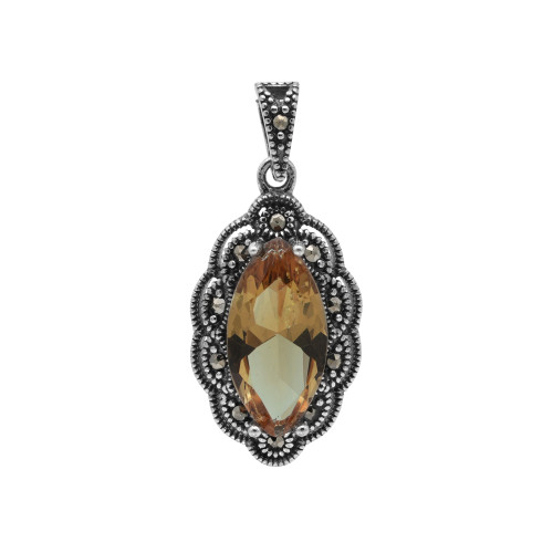 Подвеска с выращенным султанитом и марказитами