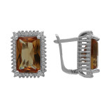 Серьги с султанитом и кубическим цирконием