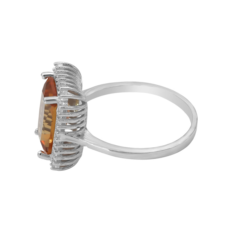 Кольцо с султанитом и кубическим цирконием