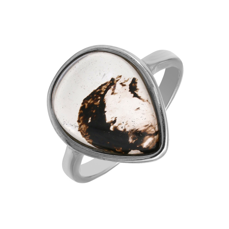 Кольцо серебряное с кварцем волосатик