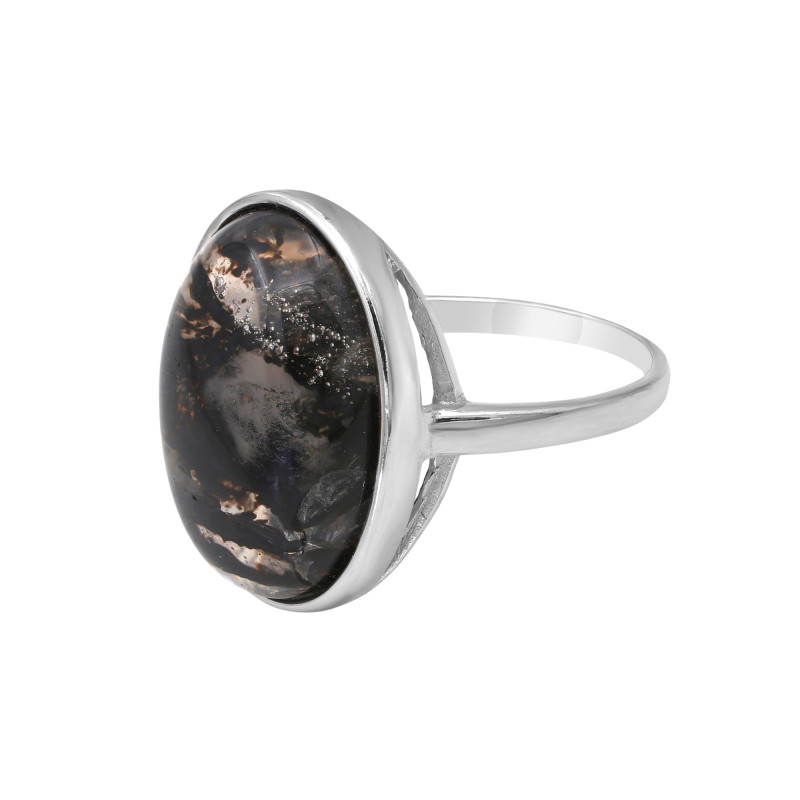 Кольцо серебряное с кварцем волосатик