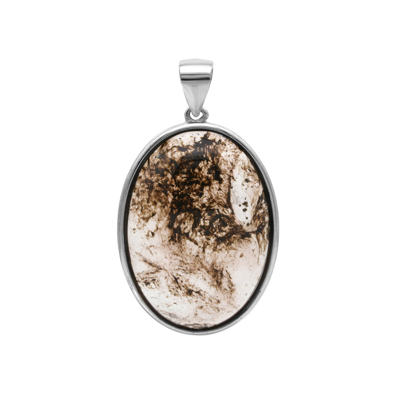 Подвеска серебряная с кварцем волосатик