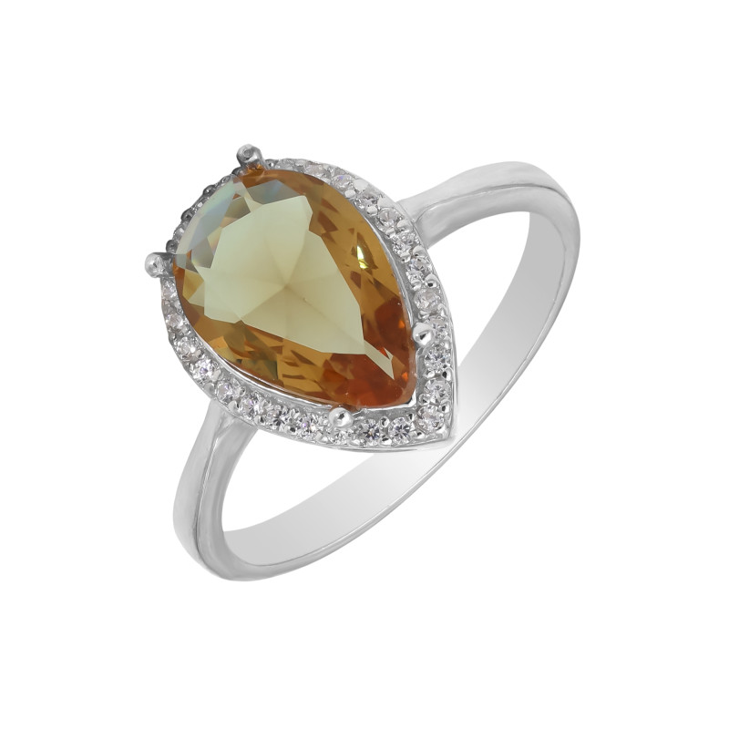 Кольцо с султанитом и кубическим цирконием