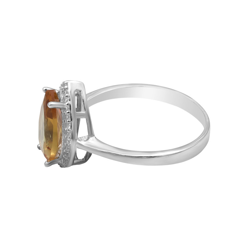 Кольцо с султанитом и кубическим цирконием