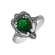 Кольцо с выращенным изумрудом и марказитами