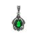 Подвеска с выращенным изумрудом и марказитами