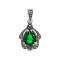 Подвеска с выращенным изумрудом и марказитами
