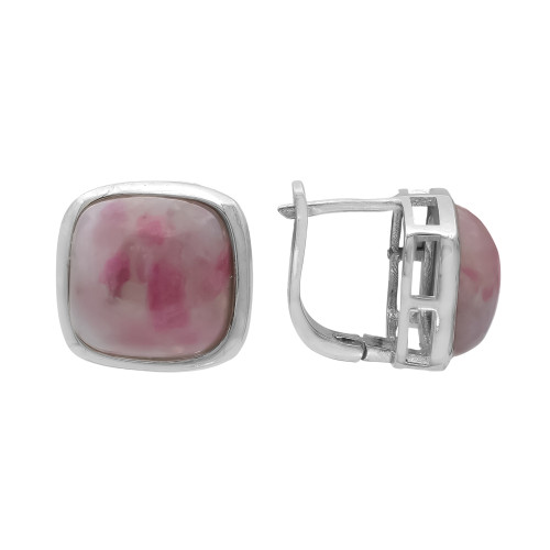 Серьги серебряные с натуральным аметистом