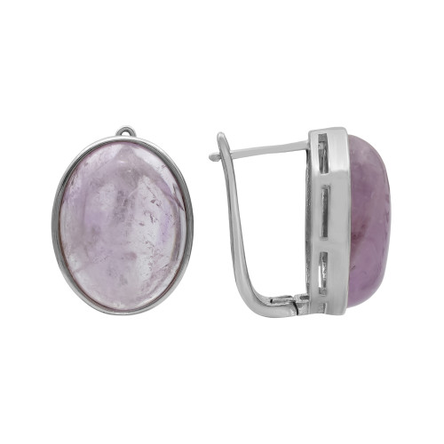 Серьги серебряные с натуральным аметистом