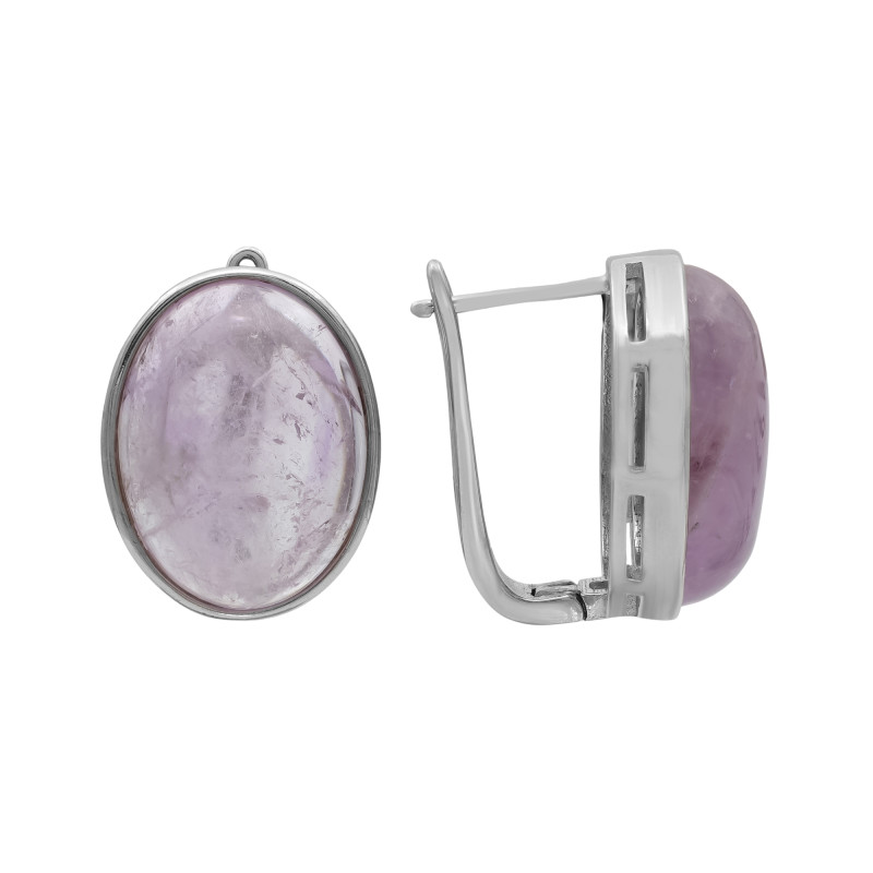 Серьги серебряные с натуральным аметистом