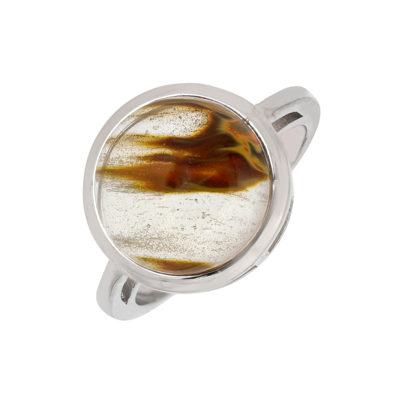 Кольцо серебряное с кварцем волосатик