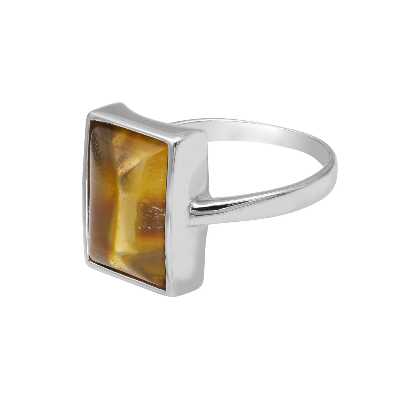 Кольцо серебряное с кварцем волосатик