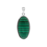 Подвеска серебряная с натуральным малахитом