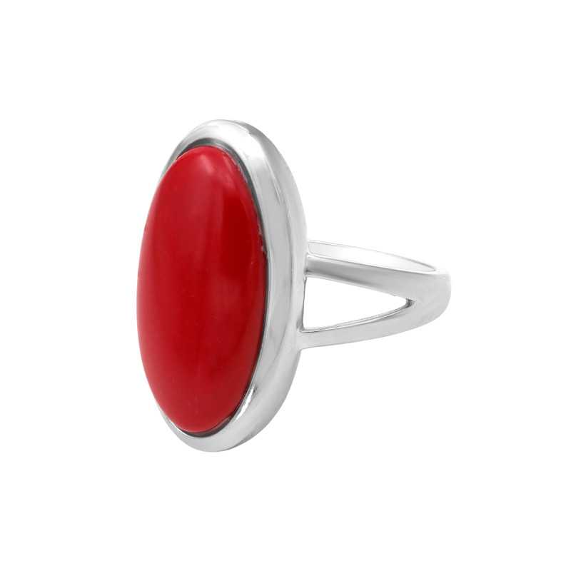 Кольцо серебряное с кораллом