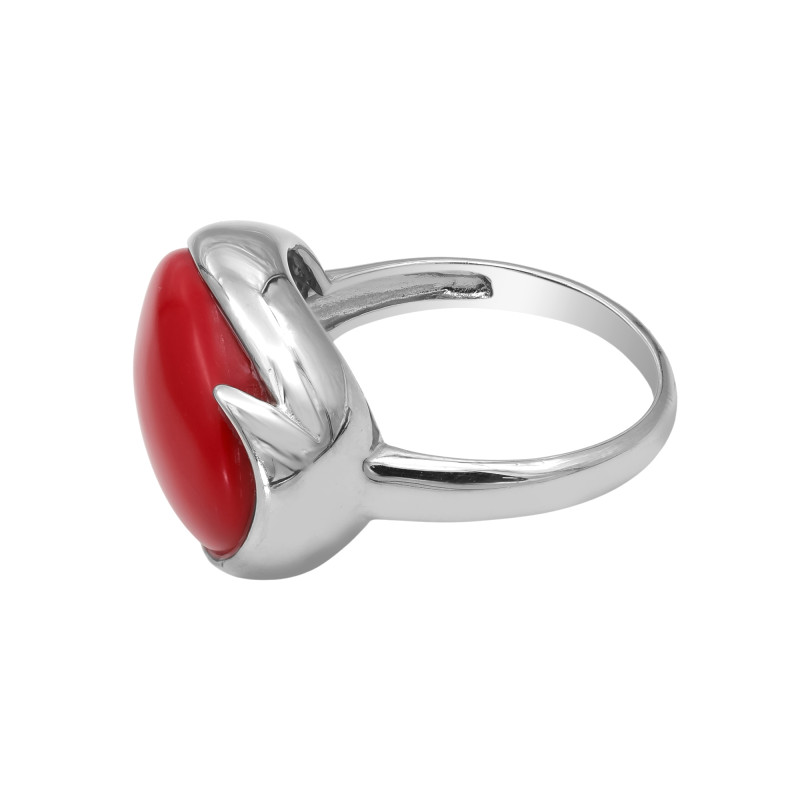 Кольцо серебряное с реконструированным кораллом