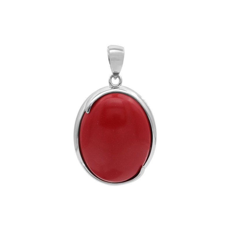 Подвеска серебряная с реконструированным кораллом