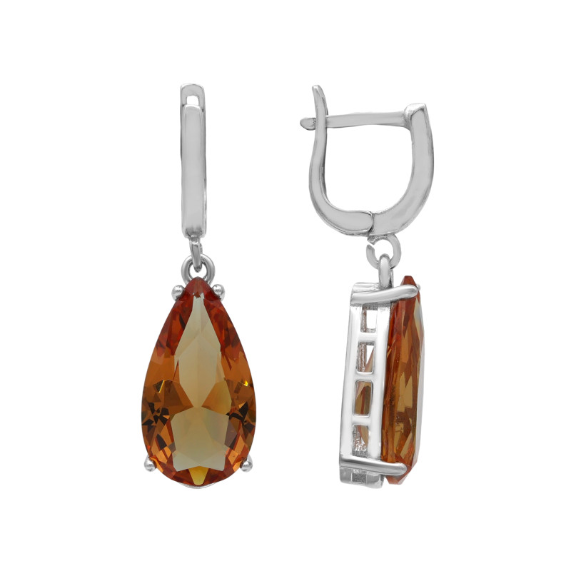 Серьги серебряные с выращенным султанитом