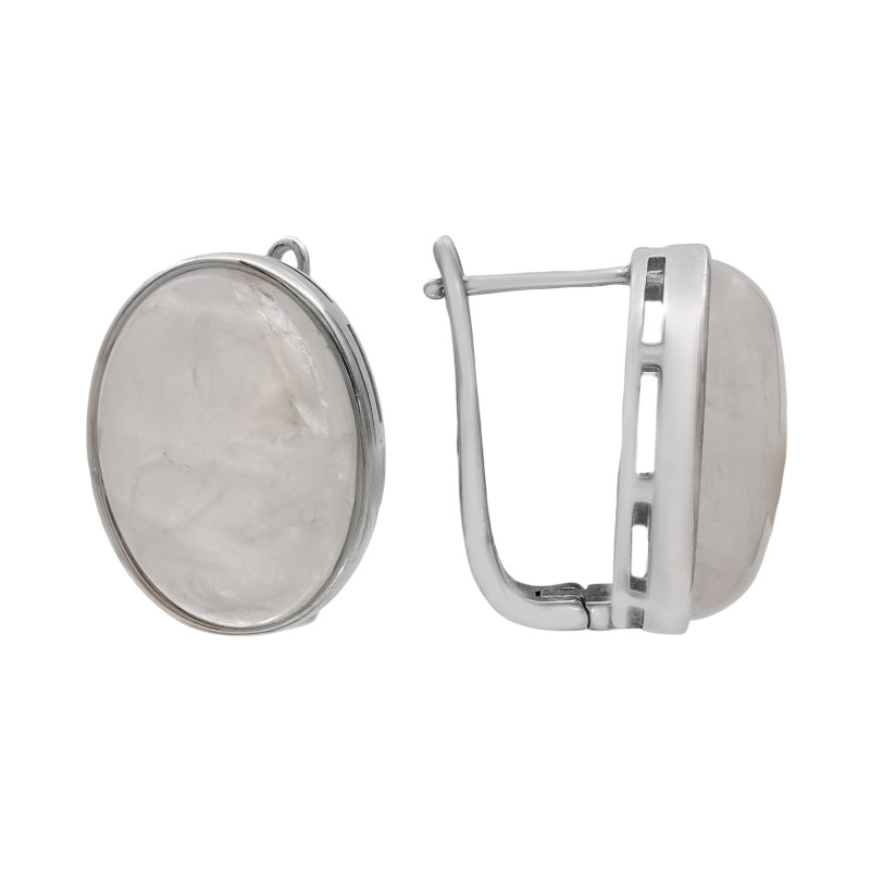 Серьги серебряные с лунным камнем