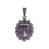 Подвеска серебряная с выращенным аметистом и марказитами