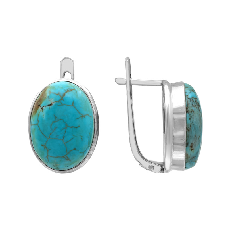 Серебряные серьги с бирюзой