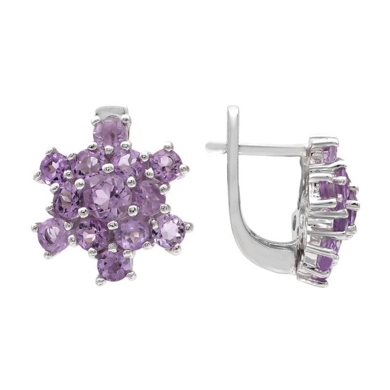 Серебряные серьги с аметистами