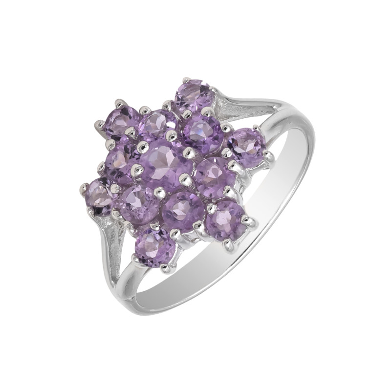 Серебряное кольцо с аметистами
