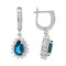Серебряные серьги с Лондон топазом и кубическим цирконием
