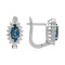 Серебряные серьги с Лондон топазом и кубическим цирконием