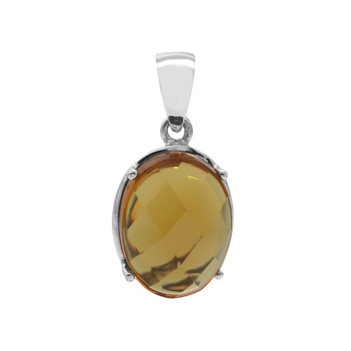 Подвеска серебряная с выращенным султанитом