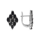 Серебряные серьги с натуральными сапфирами