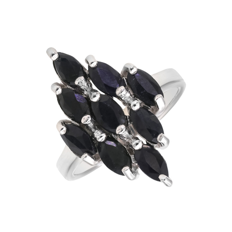 Серебряное кольцо с натуральными сапфирами