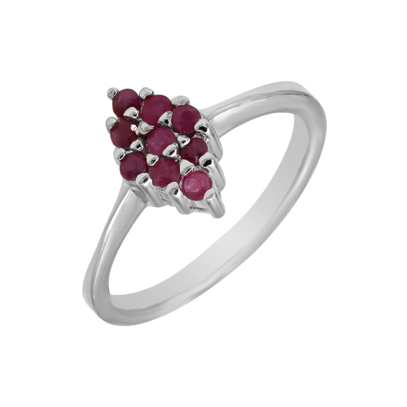Кольцо из серебра с натуральными рубинами