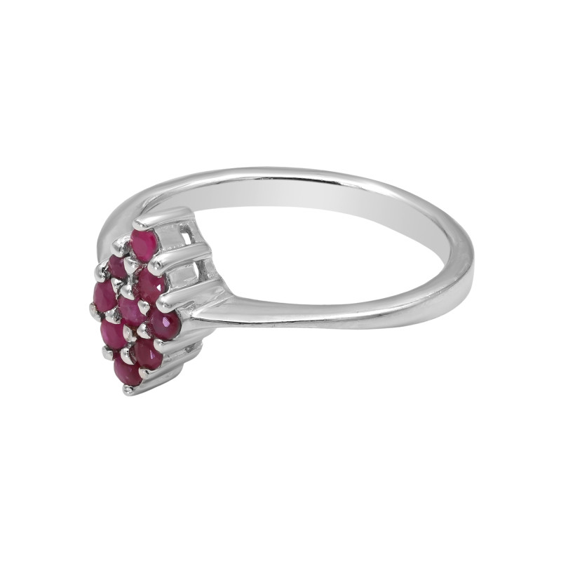 Кольцо из серебра с натуральными рубинами