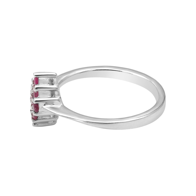 Кольцо из серебра с натуральными рубинами